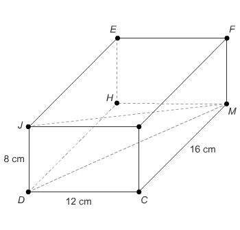 What is the length of stack j m with bar on top space in the rectangular prism? round your answer t