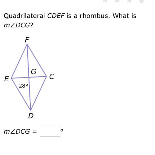 Quadrilateral cdef is a rhombus. what is dcg?