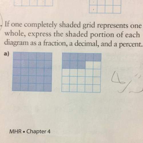 If one completely shades grid represents one whole, express the shaded portion of diagram as a fract