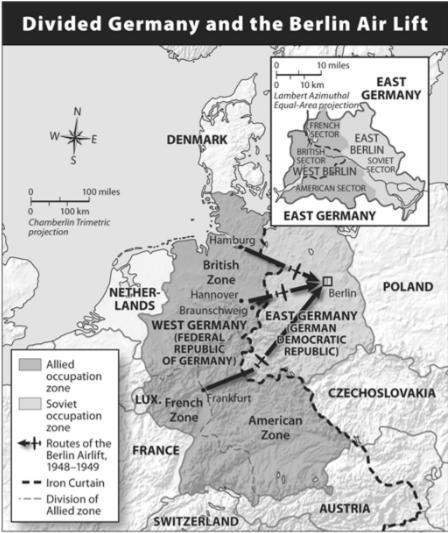 Why was the berlin airlift successful in terms of the geography of eastern europe and east-west rela