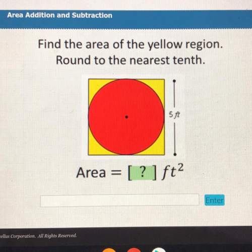 Find the area of the yellow region. round to the nearest tenth. area = [? ] ft?  e