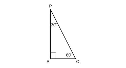 Triangle pqr is a right triangle. if pq = 8 , what is rq?  a. 4 sq root of 3 b. 4