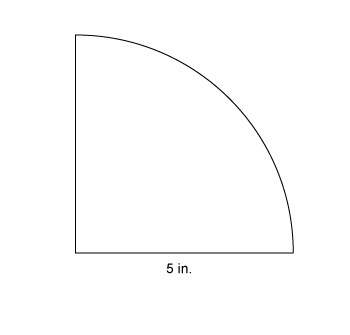 This figure is 1/4 of a circle. what is the best approximation for the perimeter of the