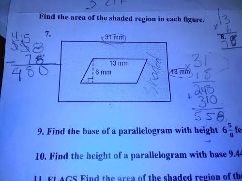 Find the area of shaded region in each figure