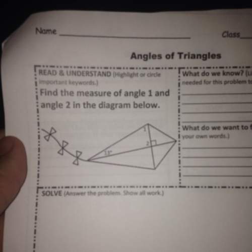 Find the measure of angle one and angle to in the diagram below