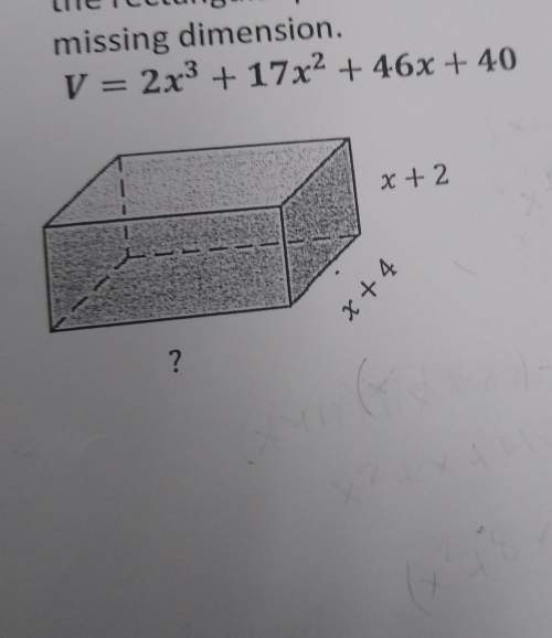 Solve this for me its due tomorrow find an expression for the missing dimension.