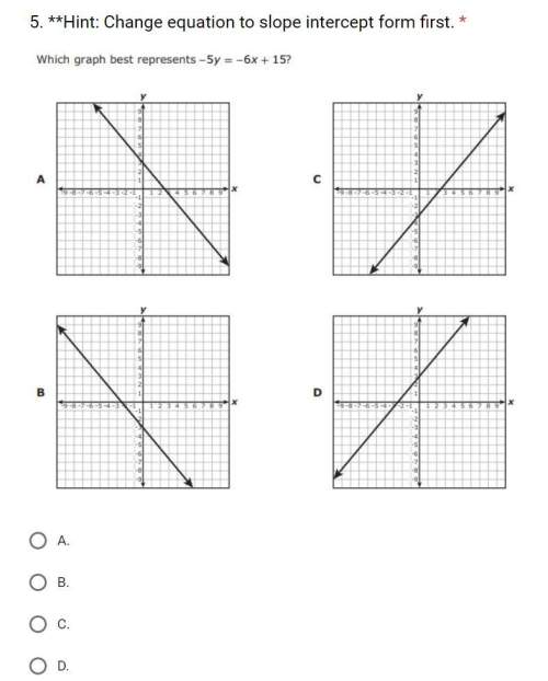 Which graph best represents -5y = -6x + 15 explain your answer or tell me how to comple