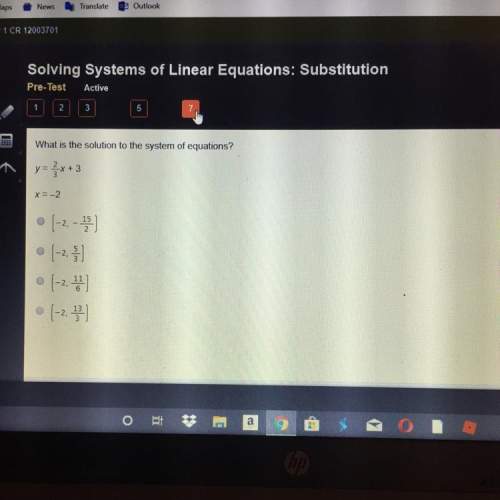 What is the solution to the system of equations?  y=x+3 x = -2 01-2-25) • (-