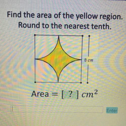 Find the area of the yellow region. round to the nearest tenth.