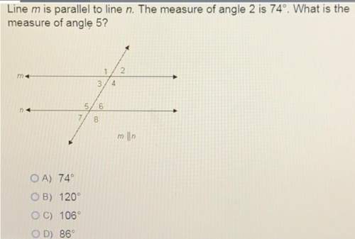 Line m is parallel to line n. the measure of angle 2 is 74°. what is the measure of angle 5? &lt;