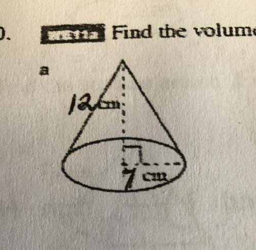 Find the volume of the following cone