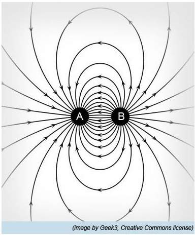 Which statement is the correct representation of these electric field lines? a. bo