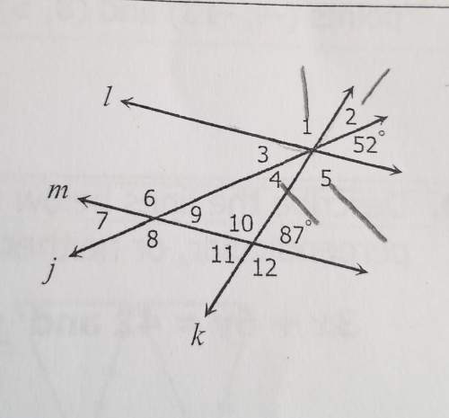 40. if l || m, find the measure of each missing angles.