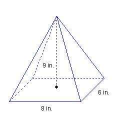 what is the volume of the pyramid in cubic inches?  54 72