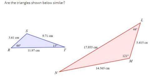 Are the triangles shown below similar? explain why or why not.