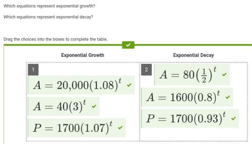 Which equations represent exponential growth? which equations represent exponential decay?