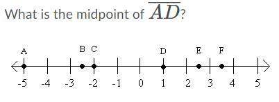 What is the midpoint of ad?  question 1 options:  e b