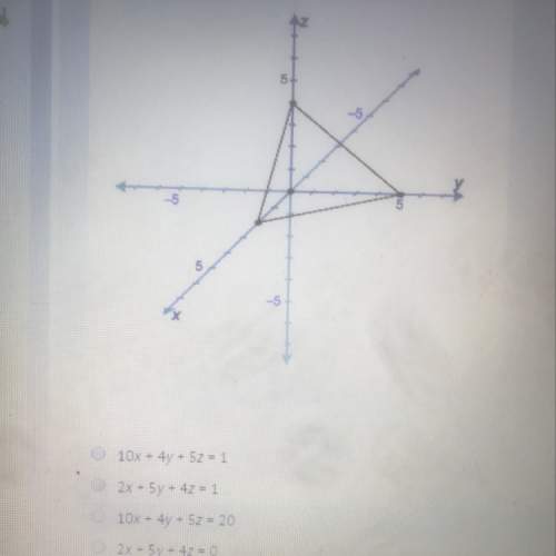 What is the equation of the plane that contains the triangle shown in the diagram *answers in questi