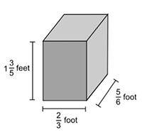 What is the volume of the box pictured below?  a 8/9 cubic foot b 9/10 cubic