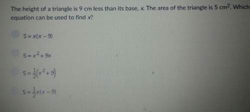 Which equation can be used to find x?