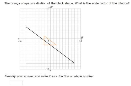 The orange shape is a dilation of the black shape. what is the scale factor of the dilation? &lt;