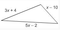 What is the perimeter of the triangle expressed as a polynominal?  a) -9x + 6 b)