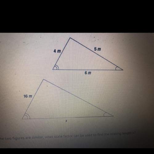 Given that the two figures are similar, what scale factor can be used to find the missing length x?