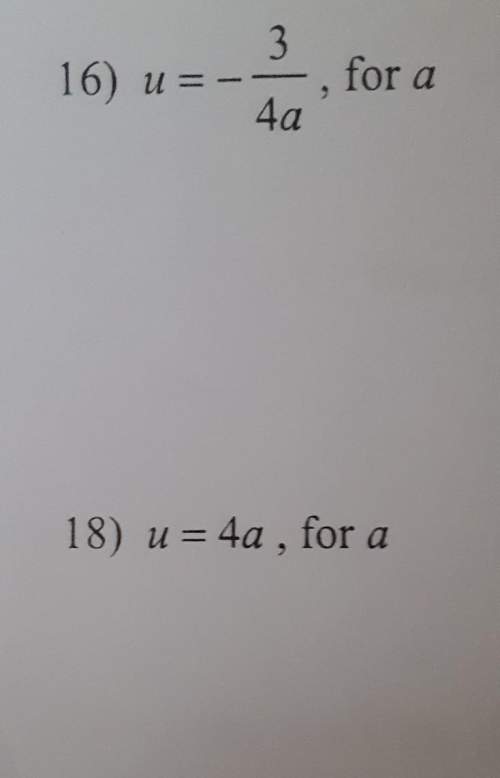 How do i solve for a for the indicated variable