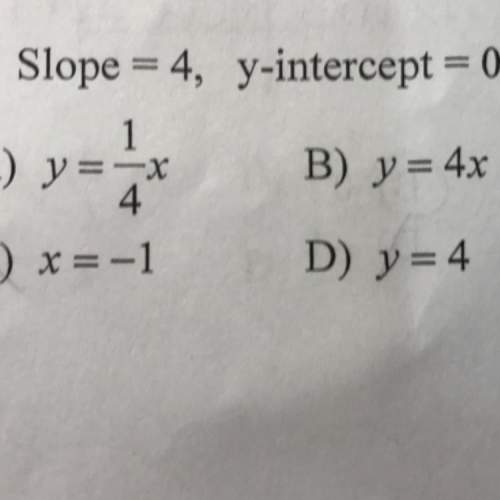 Write the slope intercept form of the equation of each line given the slope and y intercept