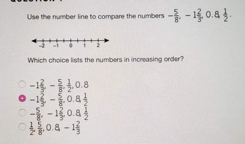 Algebra 94 points use the number line to compare the numberswhich choice lis