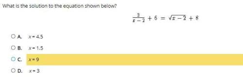 What is the solution to the equation shown below?  a.  x = 4.5 b