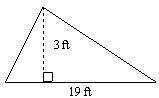 Find the area. the figure is not drawn to scale. a.28.5 ft^2 b. 57 ft^2 c. 11 ft^2 d. 22