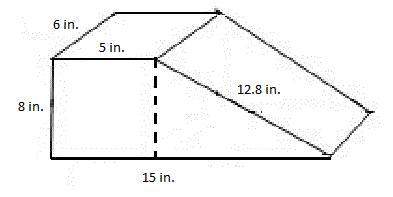 What is the surface area of the figure shown?  484.8 square inches 500.8 square inches