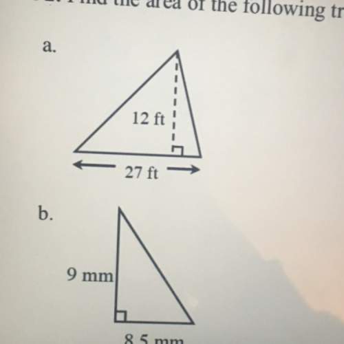 Find the area of the triangles. show all your work