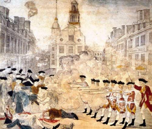 Ineed this done by  compare the written description of the boston massacre to the image