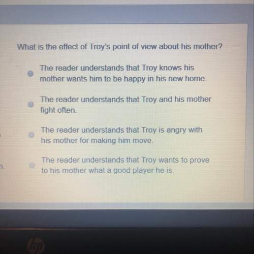 What is the effect of troy's point of view about his mother?  k12 asap