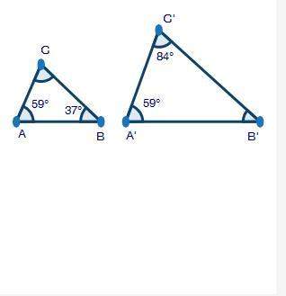 How can the angle-angle similarity postulate be used to prove the two triangles below are similar?