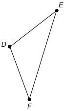 Which angle is the included angle for de and fe ?  d e f