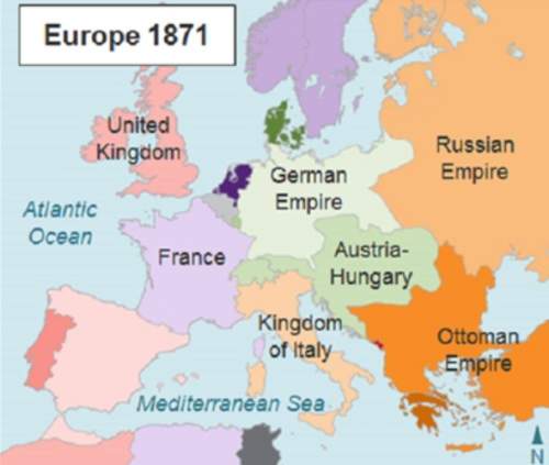 The map shows europe in 1871. according to the map, what was italy’s status in 1871?