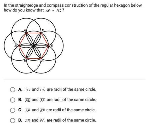 In the straightedge and compass construction fo the regular hexagon below how do you know that ab