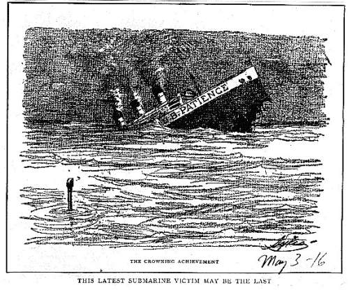 In this 1916 cartoon, the sinking ship representsa) the withdrawal of russia from world war i.