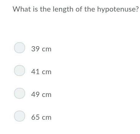 The length of one leg of a right triangle is 9cm and 40cmwhat is the length of the hypotenuse&lt;