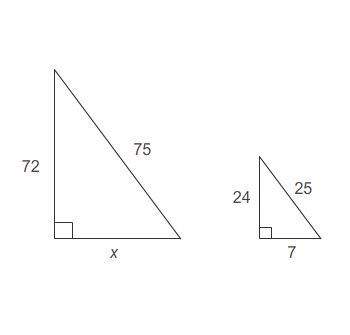 Brainliest ! 20 ! the triangles are similar. what is the value of x?&lt;