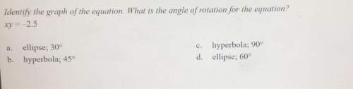 Identify the graph of the equation. what is the angle of rotation for the equation? (picture below)