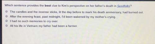 Wich sentence provides the best clue to kim’s perspective on her fathers’s death in seedfolks?