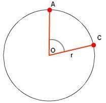 Guys if the angle of o is 34 degree, ac = 12 feet, solve the aoc sector area.