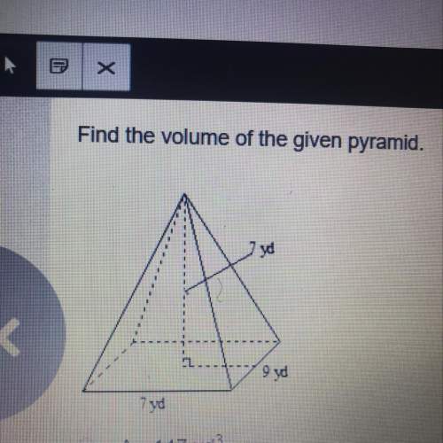 Find the volume of the given pyramid