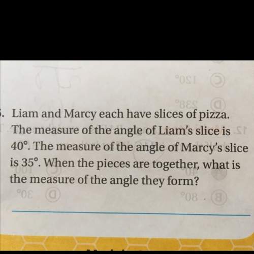 Liam and marcy each have slices of pizza. the measure of the angle of liam slice is 40°. the measure