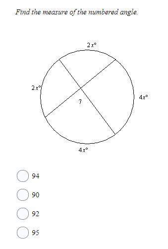 10 points find the measure of the numbered angle.