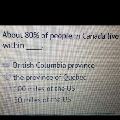 About 80% of people in canada live were